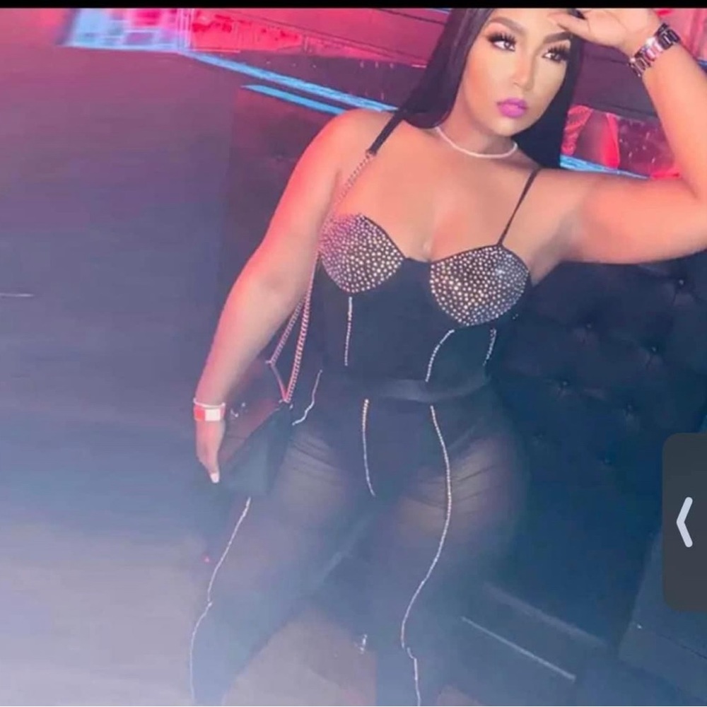 See through black and silver glitter leotard 2pc outfit